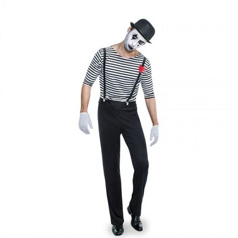 Mime Halloween Costume, Mime Clown, Pierrot Costume, Mime Costume, Halloween Hombre, Clown Party, Kids Costumes Boys, Circus Costume, Scary Halloween Costumes