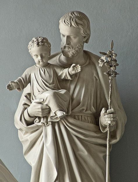 Saint Joseph Tattoo, Saint Joseph Art, St Jose, St Joseph Statue, Catholic Pictures, Catholic Statues, Sao Jose, Catholic Images, Sacred Architecture