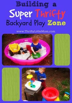 How to build a super thrifty backyard play area for kids from some of the thriftiest places in your neighborhood! Playground ideas and thrifty ideas for keeping your kids entertained in the backyard! Sand Boxes, Neighborhood Playground, Kid Friendly Backyard, Backyard Kids, Kids Yard, Kids Backyard Playground, Play Zone, Pool Sand, Play Area Backyard