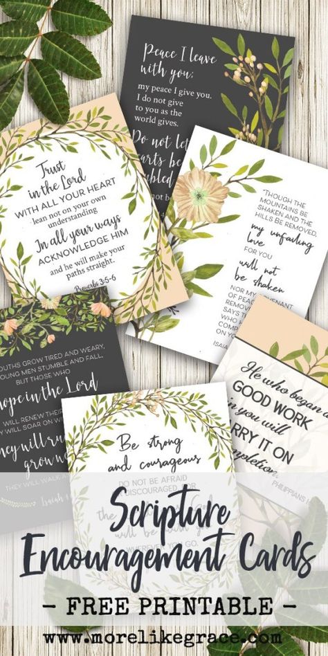 Free Printable Scripture Cards | More Like Grace Free Printable Scripture Cards, Printable Bible Verses Free, Scripture Cards Printable, Free Scripture Cards, Free Christian Printables, Free Scripture Printables, Free Printable Cards, Bible Verse Cards, Beautiful Scripture