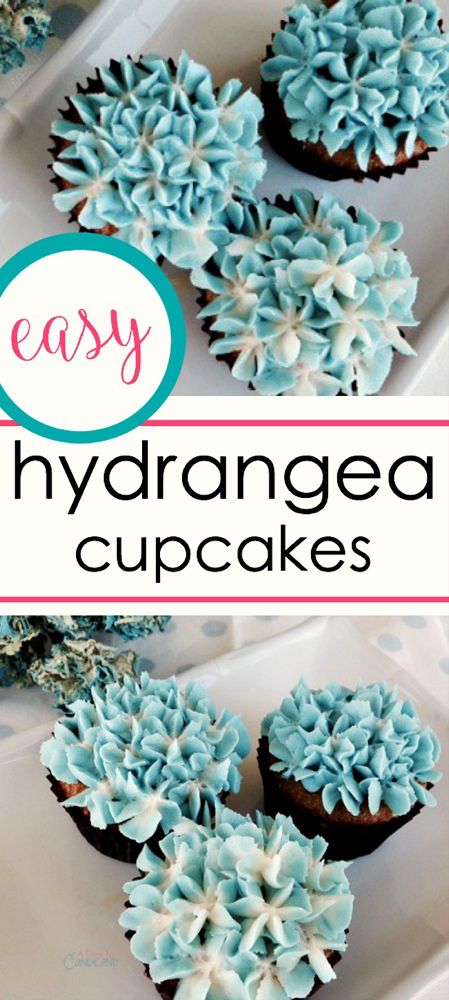 Cupcakes Decoration Flowers, Hydrangea Cupcakes, Cupcake Flowers, Easter Marshmallow, Decorating Desserts, Frosting Flowers, Cupcake Decorating Tips, Ideas Cupcakes, Icing Flowers