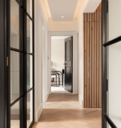 Herringbone Entryway, Herringbone Floor Living Room, Black Wood Floors, Faux Stone Panels, White Wood Floors, Grey Wood Floors, Herringbone Wood, Herringbone Wood Floor, Entrance Door Design