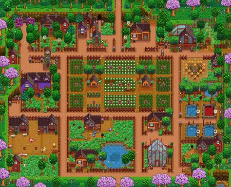 Stardew Valley Cute Farm, Stardew Farm Layout, Stardew Valley Cute, Stardew Farm, Stardew Farms, Quantum Break, Procedural Generation, Sean Murray, Farm Layout