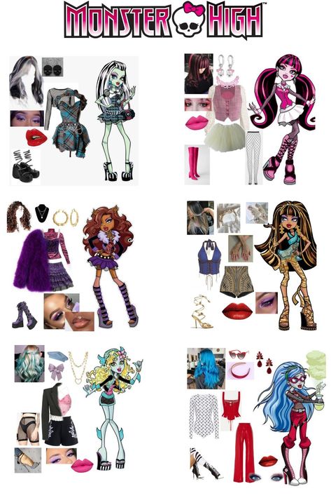 Monster High idol Monster High Matching Costumes, Moster High Halloween Ideas, Halloween Cute Costumes Women, Monster High Characters Cosplay, Frankie Stein Costume Adult, Cute Monster High Costumes, Monsterhigh Halloween Costume Group, Monster High Dolls Halloween Costume, Frankie From Monster High Costumes