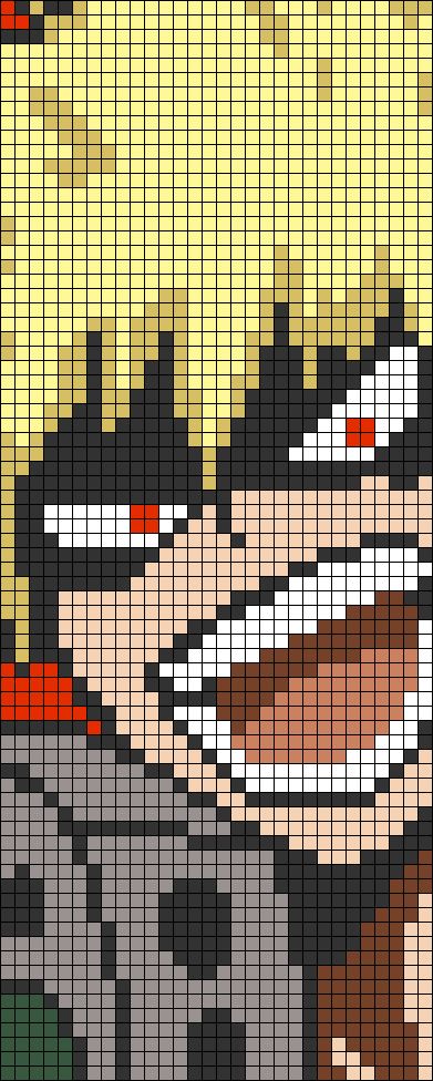 Alpha pattern #53664 | BraceletBook Anime Grid Pattern, Anime Pixel Art Minecraft, Mha Pixel Art, Anime Alpha Pattern, Pixel Art Pattern Anime, Anime Pixel Art Grid, Alpha Patterns Anime, Pixel Art Manga, Kawaii Cross Stitch