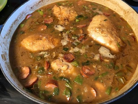 Chicken And Sausage Gumbo, Gumbo Recipe Sausage, Chicken And Sausage, Sausage Gumbo, Gumbo Recipe, South Louisiana, Cajun Recipes, Jambalaya, Gumbo