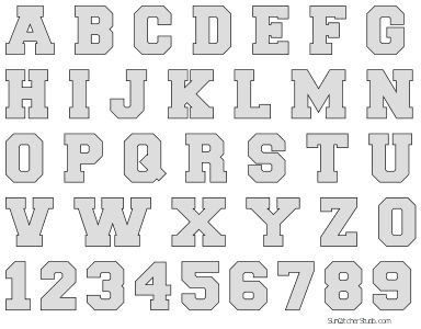 Lettering Alphabet And Numbers, Varsity Font Alphabet, Varsity Alphabet Letters, Sports Alphabet Letters, Jersey Letters Font, Jersey Font Alphabet, Varsity Font Free, Block Lettering Fonts, Diy Varsity Letter