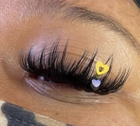 Crazy Lash Extensions, Lash Extensions With Decals, Lash Extensions Styles Dramatic, Kawaii Lash Extensions, Lash Extension Decals, Lash Extensions Baddie, Alt Lash Extensions, Lash Extentions, Lashes Fake Eyelashes