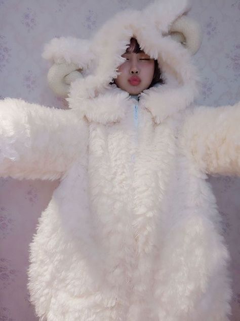 Cozy Kawaii, Sheep Ears, Cute Sleepwear, Onesie Pajamas, Kawaii Fashion Outfits, Cute Pajamas, Hoodie Coat, Tokyo Fashion, Mori Girl