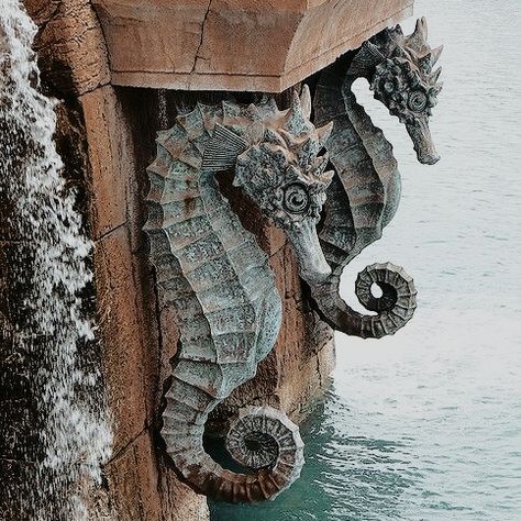 Sea Horse, Seahorses, A Sea, Ariel, Statue, Disney Princess, Building, Disney, Water