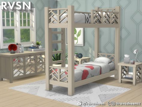 Sem erros Bunk Loft, 4 Bunk Beds, Sims 4 Cc Furniture Living Rooms, Sims 4 Beds, Toddler Bunk Beds, Minimalist Kids Room, Bed Bunk, Bunk Bed Plans, Loft Bed Plans