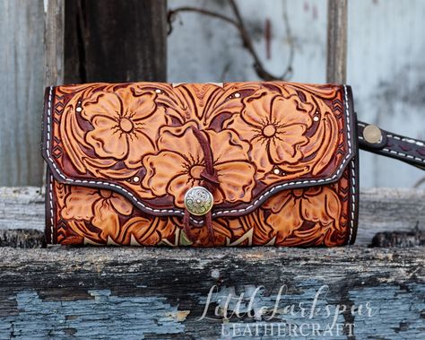 Handmade Leather Work, Tooled Leather Wallet, Handmade Leather Jewelry, Leather Patterns, Eagle Rock, Bozeman Montana, Handmade Leather Bracelets, Leather Carving, Leather Crafts