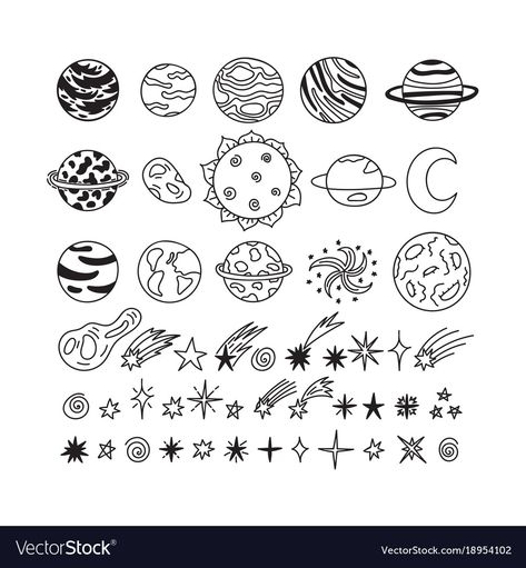 Reyna Galaxy Doodles, Universe Doodle, Space Sketches, Galaxy Vector, Space Objects, Universe Drawing, Space Doodles, Space Drawing, Planet Drawing