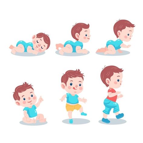 Child Development Stages, People Illustrations, Toddler Pictures, Baby Logo, Baby Talk, Boy Illustration, Smart Parenting, Baby Images, Baby Growth