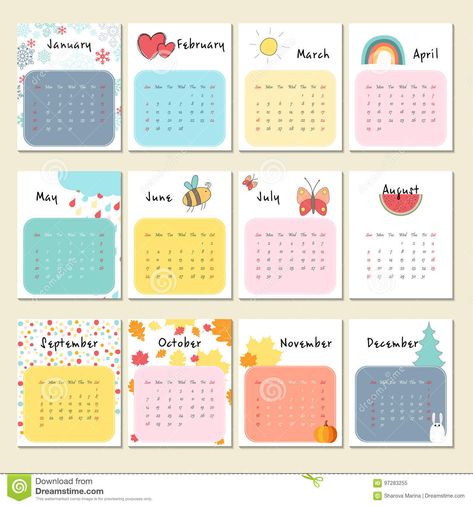 Daily Planner Book, Calendar Design Template, Modern Calendar, Creative Calendar, Company Business Cards, Color Mixing Chart, Calendar 2017, Coloring Calendar, Cute Calendar