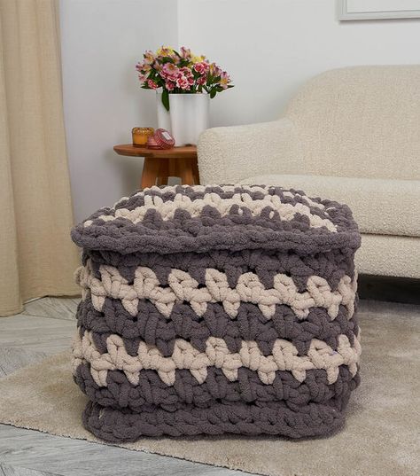 How To Make Stripes Crochet Ottoman Online | JOANN Crochet Ottoman, Discounts For Teachers, Summer Crafts For Kids, Pet Day, Kids Fabric, Spring Fabric, Fabric Animals, Craft Store, Joanns Fabric And Crafts