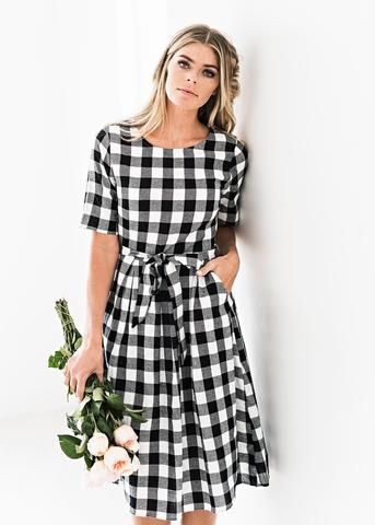 Cassidy Checkered Dress, JessaKae, New Arrivals, Spring Dress, Easter Dress, Black and White, Girly, Cute, Shop, Warm Weather, Womens Fashion, Womens Style, Blonde, Hair, Beauty, Midi, Checkered, Fun, Fashion, Style, Trend, Bridesmaid, Bridesmaid Dress, Bridesmaid Dresses Checkered Dress Outfit, Black And White Check Dress, Black White Checkered, Rose Maxi Dress, Frock Fashion, Long Kurti Designs, Checkered Dress, Check Dress, Lightweight Dress