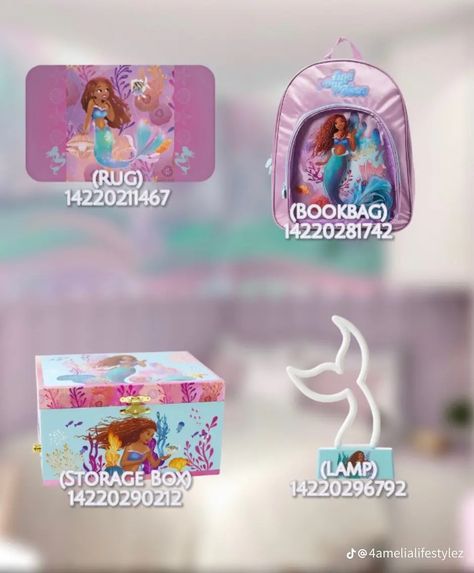 Inside Out Decals Bloxburg, Bloxburg Mermaid Decal Codes, Mermaid Decals Bloxburg, Town Decals, Disney Codes, Little Mermaid Room, Girls Room Decals, Baby Room Decals, Roblox Hacks