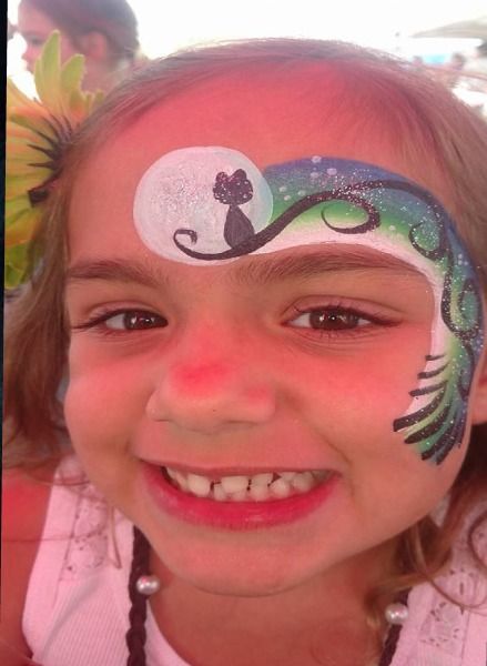 90+ Quick Theme-Based Face Painting Ideas for Kids — Bubblemania and Company, bubble shows, Nerf gun parties, face painting Moon Face Painting, Moon Face Paint, Peacock Face Painting, Snake Face Paint, Joker Face Paint, Face Painting Ideas For Kids, Spider Face Painting, Dinosaur Face Painting, Zombie Face Paint