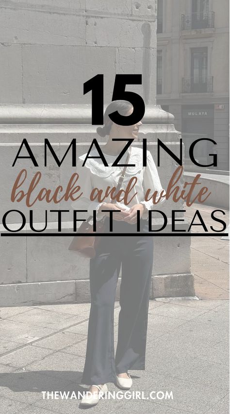 Wondering how you can slay with your black and white outfits? This post shows you 15+ cute black and white outfits ideas. Whether you’re looking for black and white OOTD, black and white office outfits, black and white dress outfit summer, black and white summer outfits, or black and white outfits aesthetics, this post has it all. Tap to learn the best black and white outfits to wear today! Black And White Ladies Outfits, Black And White Dressy Casual Outfits, Chic Black And White Outfits, Black And White Casual Outfits Women, Black And White Chic Outfit, Black And White Brunch Outfit, Black And White Travel Outfits, White And Black Outfits For Women, Black And White Outfit Women