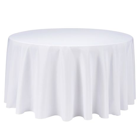 AmazonSmile: Remedios 120-inch Round Polyester Tablecloth - for Wedding, Restaurant, or Banquet use, White: Home & Kitchen 90 Inch Round Tablecloth, Led Disco Lights, Round Table Sizes, White Round Tables, Restaurant Party, Circle Table, Blue Tablecloth, Wedding Tablecloths, Circular Table