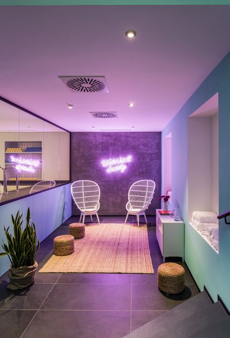 Pastel Interior, Purple Interior, Creative Office, Coffee Shops Interior, Beauty Salon Decor, Milano Italy, Salon Interior Design, Coffee Shop Design, Cafe Interior Design