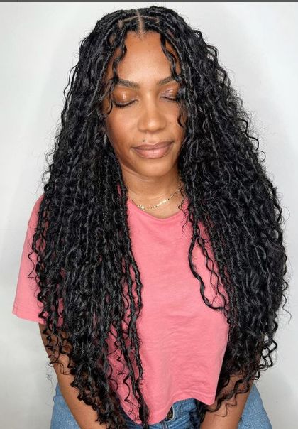 Extended Soft Locs & Distressed Faux Loc Hairstyles Loc Hairstyle Ideas, Faux Loc Hairstyles, Extended Soft Locs, Braid Cornrows, Locs Distressed, Curly Twist, Trendy Updos, Faux Loc, Cornrows Styles