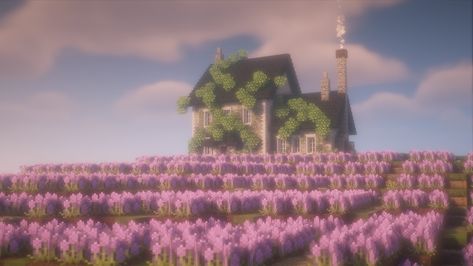 lavender field for day 4 of #mcmaycraft They make their own lavender oil, and sell a range of handmade lavender body care products #minecraft #lavenderfield #lavenderaesthetic #cottagecoreminecraft #aestheticminecraft #minecrafthouse #minecrafthouses Minecraft Lavender Field, Minecraft Field, Lavender Body Care, Setting Aesthetic, Aesthetic Minecraft Builds, Cottagecore Minecraft, May Crafts, Lavender Aesthetic, Lavender Field