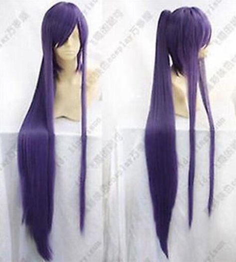 New Purple Cosplay Wig Clip On Ponytails Anime Long Straight Wig Anime Ponytail, Purple Cosplay, Long Straight Wig, Ponytail Wig, Clip In Ponytail, Long Wigs, Straight Wig, Cosplay Wig, Wig Cap