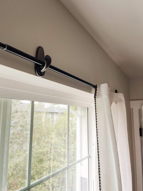 Curtains With Command Hooks, Command Hooks For Curtains, Command Hooks Curtains, Hang Curtains From Ceiling, How To Hang Curtains, Hanging Drapes, Strip Curtains, Hanging Curtain Rods, Black Curtain Rods