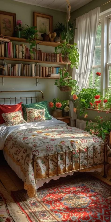 Granny Home Aesthetic, Cottage Core House Interior Bedroom, Grandmacore Apartment, Granola Apartment, Granola Aesthetic Room, Grandmacore Decor, Grandmacore Bedroom, Grandma Bedroom, Grandmacore House