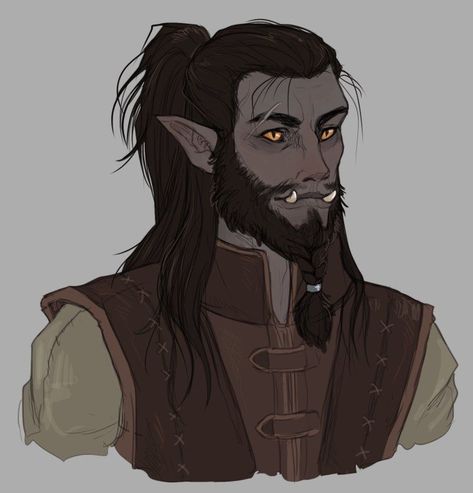 Half-orc Male, Half Orc, Fantasy Races, Dungeons And Dragons Characters, Dnd Art, Wow Art, 1 Year Ago, Arte Fantasy, Fantasy Rpg