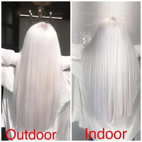 Nordic white hair is officially trending, and it's the lightest shade of platinum hair color we've ever laid eyes on. See the icy hue for yourself and learn about how it's done, here. #Longhaircolor Platinum Hair Color, Silver White Hair, Icy Blonde Hair, White Hair Color, White Blonde Hair, Long Hair Color, Icy Blonde, Platinum Hair, White Blonde