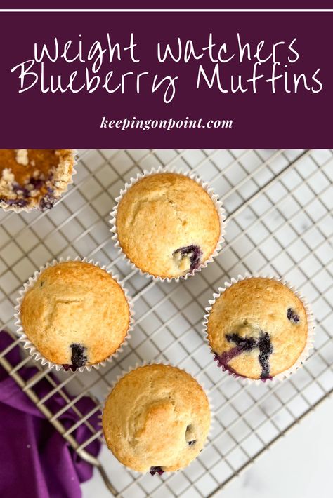 Ww Blueberry Muffins 1 Point, Skinnytaste Desserts, Weight Watchers Blueberry Muffins, Ww Treats, Keeping On Point, Blueberry Muffin Mix, Berry Muffins, Points Recipes, Blue Berry