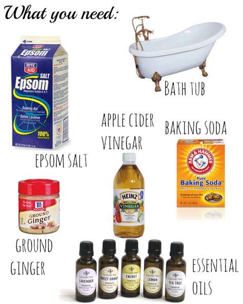 Baking Soda Detox Bath, Apple Cider Vinegar Bath, Heinz Vinegar, Baking Soda Bath, Bath Detox, Baking Soda Vinegar, Bath Recipes, Detox Bath, Ginger Oil