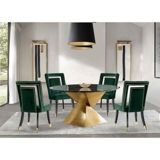 Mismatched Dining Chairs, Chic Home Design, Elegant Chair, Dining And Living Room, Dining Chairs Set, Modern Transitional, Green Chair, Velvet Dining Chairs, Dining Room Bar