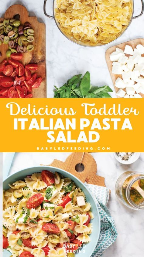 Is your toddler or child a fussy eater? Hold your hand up if you’ve had this struggle! This Italian pasta salad recipe is specifically made so that fussy children might enjoy this recipe! Best Italian Pasta Salad, Recipes For Baby Led Weaning, Best Italian Pasta, Sweet Snack Ideas, Pasta Salad For Kids, Baby Led Weaning Ideas, Led Weaning First Foods, Vegan Recipes For Kids, Spoon Feeding