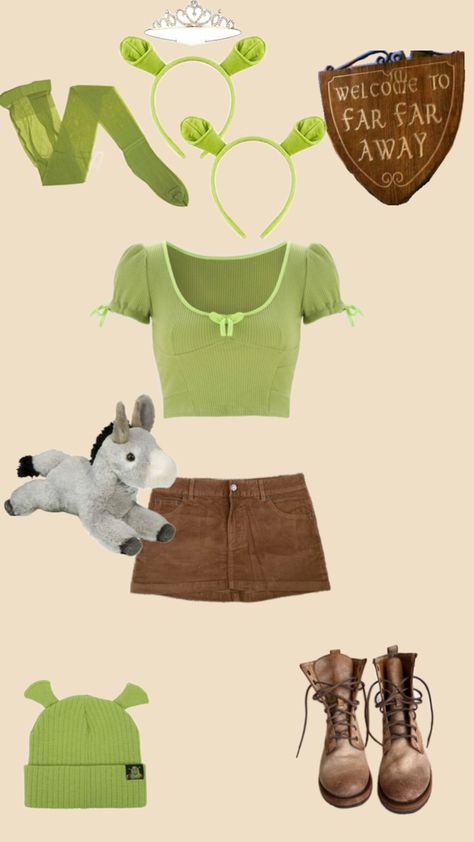 Shrek Outfit Ideas, Fiona Costume, Shrek Costume, Rave Fits, Shrek, Aesthetic Clothes, Cute Outfits