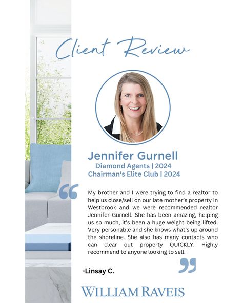 A heartfelt thank you to my wonderful clients for their kind words! It was an honor to assist you in selling your late mother’s property in Westbrook. I'm thrilled to hear that my support made a difference during this challenging time.

If you or anyone you know is looking to sell, I’m here to help! Let’s make your real estate journey smooth and successful. 💖🏡

#ClientAppreciation #RealEstate #Westbrook #JenniferGurnell #ShorelineExpert Client Appreciation, Challenging Times, Grateful For You, Grateful Heart, Morning Motivation, Above And Beyond, High Energy, Get The Job, Kind Words