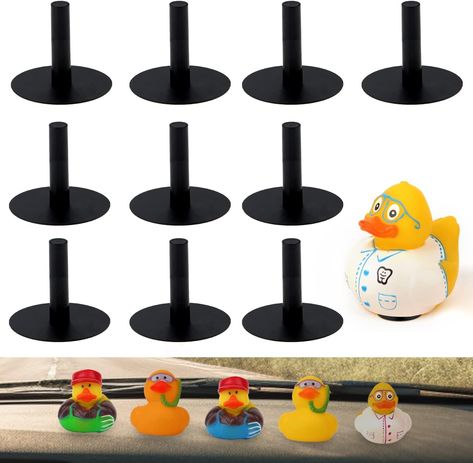 Elevate your Jeep's charm with the 10pcs Rubber Duck Plug set. Crafted for enthusiasts, these self-adhesive plastic holders securely display rubber ducks on your dashboard, celebrating your unique style. Transform your Jeep into a personalized masterpiece as you showcase your favorite rubber ducks (not included). Embrace the whimsy and let your personality shine through every drive with this playful and eye-catching decoration solution. Jeep Dashboard, Duck Mounts, Jeep Ducks, Duck Mount, Duck Ornaments, Bath Toys For Toddlers, Car 15, Toddler Bath, Jeep Lover