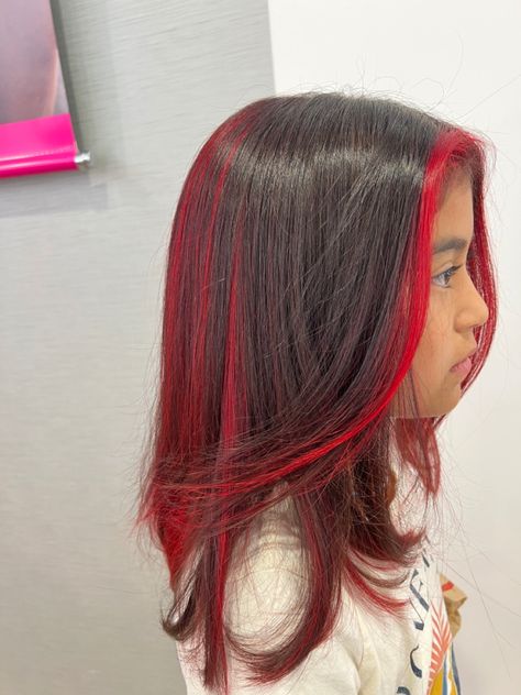 Wine Red Peekaboo Hair, Peak A Boo Hair Dye Ideas, Peek A Boo Red Hair, Red Hair Peekaboo, Hair Color Peek A Boo, Peek A Boo Hair Color Ideas, Red Peekaboo Hair, Peek A Boo Hair Color, Girls Hair Color