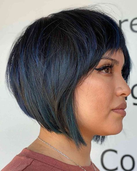 Blue Black Hair Short, Hairstyle And Color, Ion Hair Colors, Black Hair Short, Blue Black Hair Color, Hair Short Bob, Black Bob Hairstyles, Blue Black Hair, Black Bob