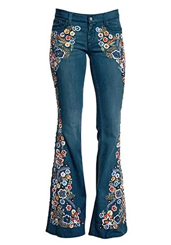 Women Flare Jeans, Denim Trousers Women, Patchwork Boots, Celana Fashion, Moda Hippie, Womens Flare Jeans, Brown Denim, Button Pants, Cut Clothes