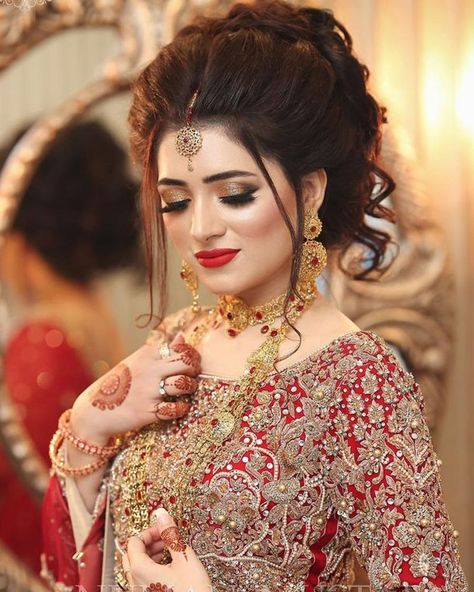 Pakistani Bride Hairstyle, Bridal Hairstyles For Short Hair, Pakistani Hair, Pakistani Wedding Hairstyles, Pakistani Bridal Hairstyles, Mehndi Hairstyles, Simple Wedding Hairstyles, Wedding Guest Hairstyles, 2015 Hairstyles