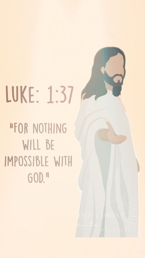 “For nothing will be impossible with God.” #fyp #god Nothing Is Impossible With God, God And Jesus, Nothing Is Impossible, Jesus, Quotes