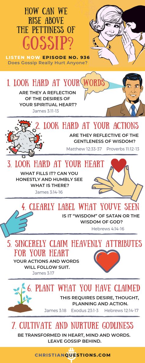 Gossip is so easy to take part in we can sometimes forget what a severe impact it has on our heart and the one we are gossiping about. How do you overcome it and is it really THAT bad? Listen to our podcast, “Does gossip really hurt anyone?” now to hear more. #biblestudy #christian #podcast  #Jesus #gossip What Is Gossiping, Gossip Bible Study, How To Not Gossip, Bible Verse On Gossip, Scripture About Gossip, How To Stop Gossiping, Quotes About Gossip Christian, What Does God Say About Gossip, What Is Gossip