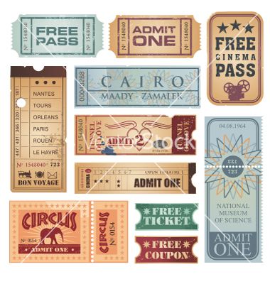 Vintage tickets http://www.ecrafty.com/c-81-craft-supplies.aspx Vintage Movie Ticket, Ticket Cinema, Vintage Tickets, Circus Tickets, Ticket Wedding Invitations, Movie Ticket, Museum Tickets, Vintage Ticket, Cinema Ticket