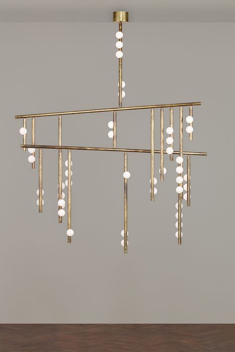 DS.47.01 in mottled brass. Photo by Lauren Coleman. Lindsey Adelman, Boston Design, Miami Design, Design Museum, Contemporary Furniture, Lighting Design, Interior Designers, Glass Blowing, Light Fixtures