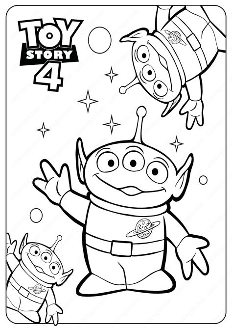 Toy Story - Aliens PDF Coloring Pages  #toystory #toystory4 #alien #aliens #drawing #painting #pages #coloringpage #coloringpages #cartoon #disney #girls #printable #pixar #pdf Pixar Coloring Pages, Toy Story Printables, Toy Story Coloring Pages, Dibujos Toy Story, Happy Birthday Coloring Pages, Birthday Coloring Pages, Toy Story Characters, Toy Story Alien, Free Coloring Sheets