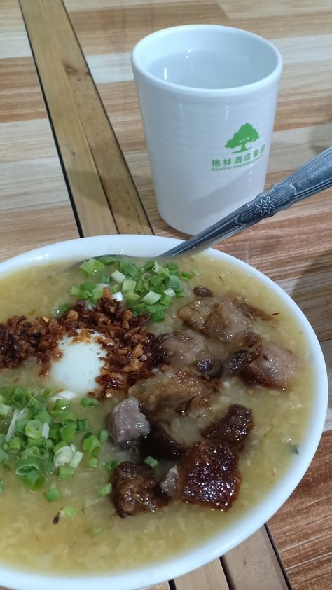 lugaw with egg and pork Egg